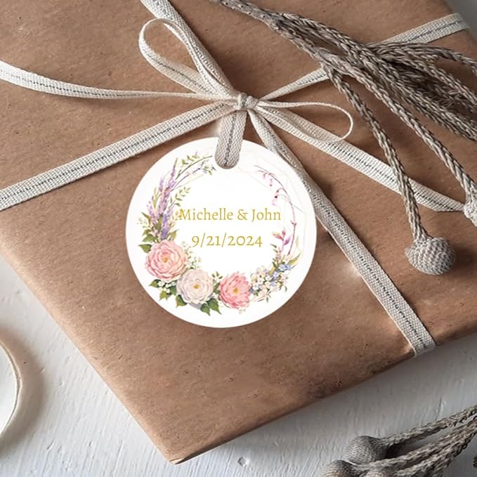 Custom Gift Tags with String, Personalized Tags for Favors, Customized Gifts Wrapping Labels, Wedding Items Birthday Party Favors Crafts Tag (Rectangle Shape)