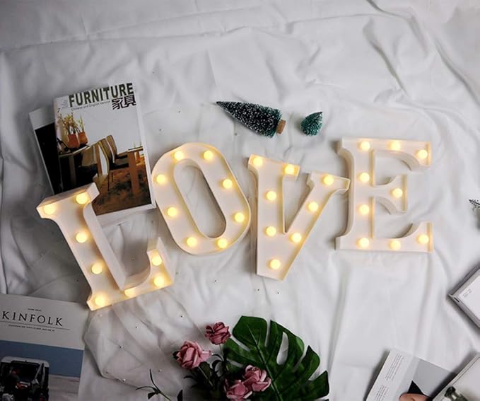 MUMUXI Marquee Light Up Letters | Large Light Up Numbers | Battery Powered and Bright with Every Letter of The Alphabet | for Wedding, Birthday, Party, Celebration, Christmas or Home Decoration (L)