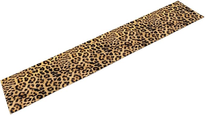 Leopard Print Dinning Table Runner, Cotton Linen Rustic Cottage Country Farm Safari Wildlife Fur Print Table Runners for Table Dresser Runner Dinning Kitchen Party Holidays Home, 13x108 Inch