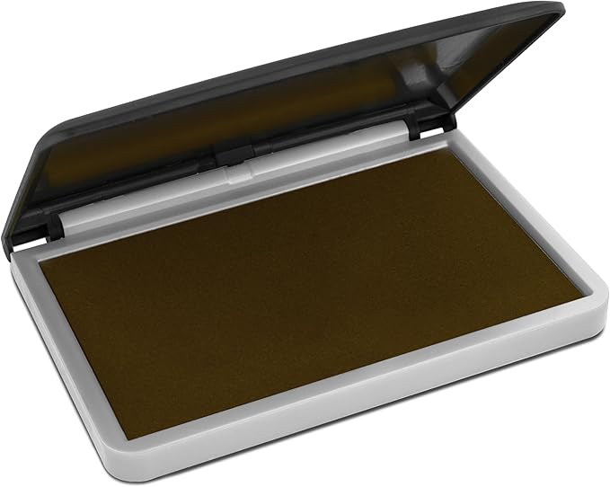 MaxMark Large Brown Stamp Pad - 2-3/4" by 4-1/4" - Premium Quality Felt Pad