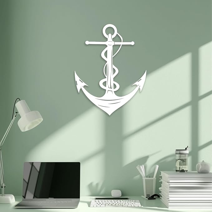 XXQ Anchor Metal Wall Decor, Anchor Metal Wall Art for Bedroom Living Room Dorm Antique Anchor Wall Decor Antique Metal Anchor Farmhouse Decor (Black, 39" x 59" / 100 x 150cm)