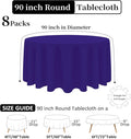 Round Tablecloth 90 Inch Stain and Wrinkle Resistant, 8 Pack – Purple