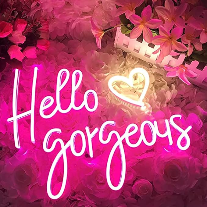 Lighted Neon Sign with USB Power, 17.7 x 13.8 Inch Yellow Heart Wall Decor