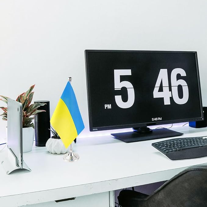 Ukraine Flag Ukrainian Flags, Small Mini Ukrainian Desk Flag, Used for Table Office Classroom Home Patriotic Events Decorations