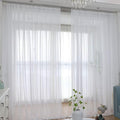 Window Ivory Sheer Curtains 130 Inches Long 2 Panels Sheer Curtain Basic Rod Pocket Panel for Bedroom Children Living Room Yard Kitchen (Ivory, 52" W x 130" L | 2 pcs)