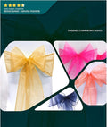 Dining Chair Sashes, Black Organza, 25 Pack, 6.5 x 108 Inch