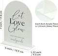 Acrylic Let Love Glow Sign with Stand- Arched Wedding Sign, 5"x7" – White
