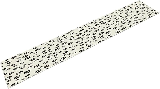 Dog Paws Table Runner,Cartoon Cute Black White Animal Footprints Abstract Tablecloth Burlap for Hotel Indoors Outdoor Dining Room Kitchen Home Decor,W13X L80 in