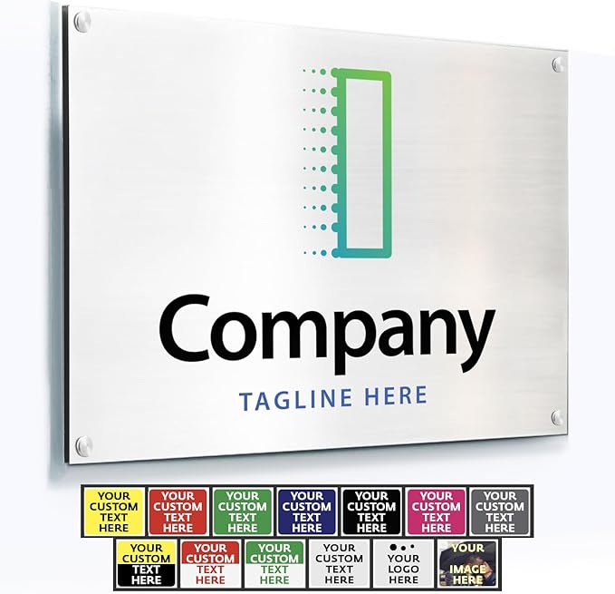 SPEEDYFORMS Custom Outdoor Metal Sign, Personalized Aluminum, Customized Safety, Business, Waterproof White Aluminum (Logo, 20x20 In)
