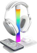Headphone Stand with Wireless Charger, Gaming Headset Stand with RGB