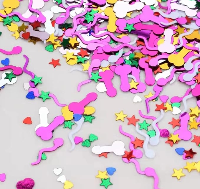 Bachelorette Party Decorations - Naughty Glitter Confetti, 3500Pcs Table Decoration for Valentine's Day, Wedding, Engagement Supplies
