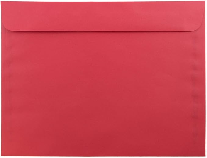 JAM PAPER 9 x 12 Booklet Colored Recycled Envelopes - Red Recycled - Bulk 1000/Carton