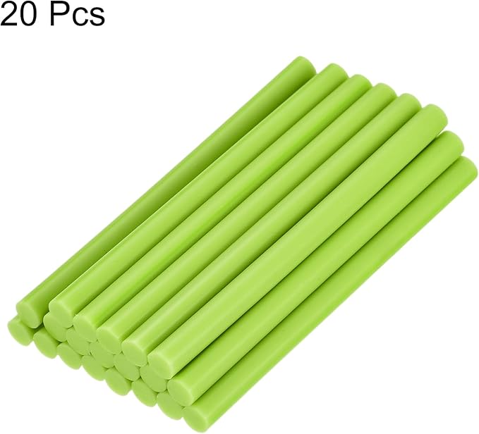 uxcell 20pcs Hot Glue Sticks for Glue Gun 7mm/0.27-inch x 8-inch Mini Hot Melt Adhesive Glue Stick Bright Green