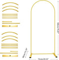 Arch Backdrop Stand, Golden Aluminum Frame, 6 Ft Tall for Events