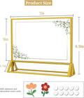 Acrylic Sign Holder Horizontal Double Sided Gold Frame, 7x 5 – Clear