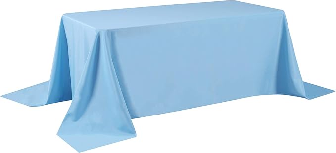 Rectangle Tablecloth 90x156 inch Washable Polyester Fabric Table Cloth for Wedding Party Dining Banquet Decoration（90x156, Blue Mist）