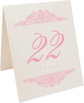 Serveware Accessories - Pink Paisley Table Number Cards 1-200, 4.25 x 5.5 Inch