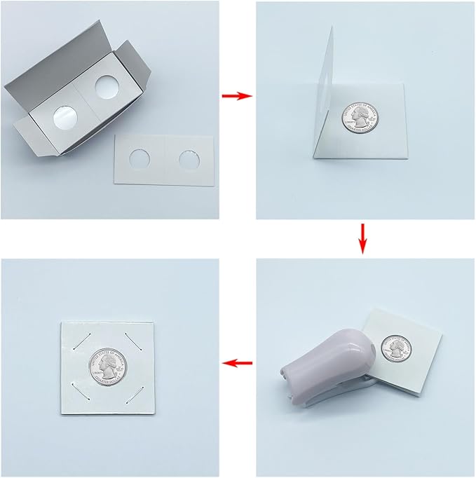 200 PCS Premium Cardboard Coin Flips 2 x 2 inch Coin Collection Supplies for Large Dollar, Mylar Coin Flips Coin Holders for Collectors (Large Dollar Coin Flips)
