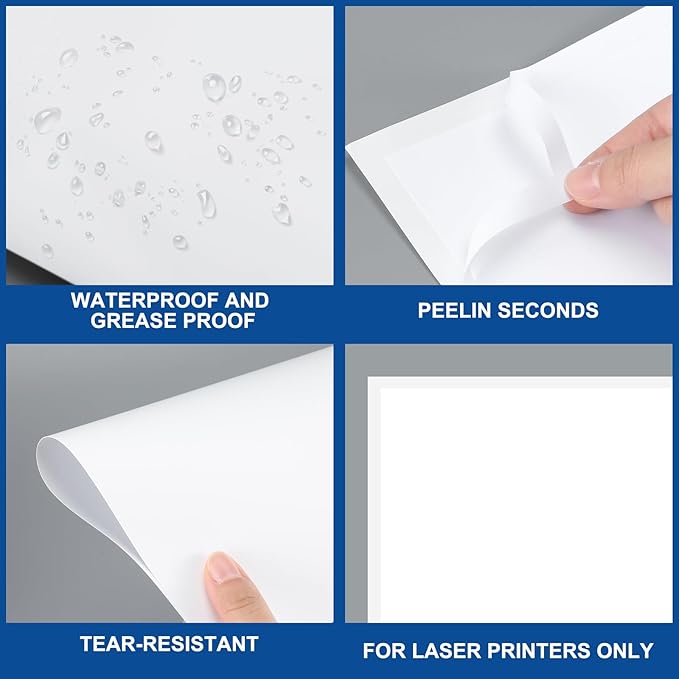 Maitys 100 Pcs Outdoor Window Stickers for Car Dealers 8.5" x 11" Plain White Blank Paper with Sticker