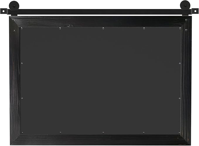 COGOOD Farmhouse Bathroom Mirror - 41" x 30" Rustic Barn Door Mirror for Living Room, Entryway, Bedroom, Vanity Wall Decor (Black)