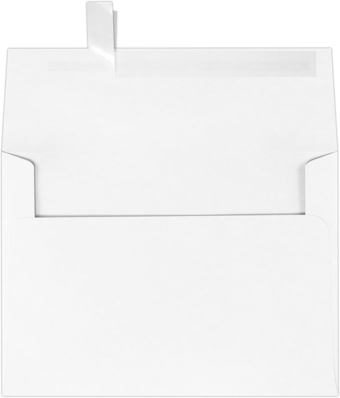 LUXPaper A7 Invitation Envelopes | Peel & Press | 5 1/4" x 7 1/4" | Brilliant White | 80lb. Text | 100% Cotton | 250 Qty