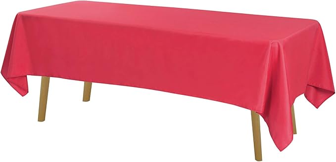 Rectangle Tablecloth 60x120 inch Washable Polyester Fabric Table Cloth for Wedding Party Dining Banquet Decoration（60x120, Red）