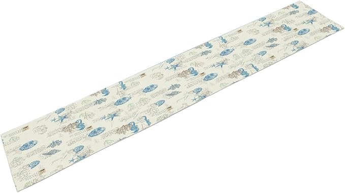 Starfish Table Runner,Vintage Nautical Seashell Tropical Beach Theme Coastal Ocean Sea Burlap for Hotel Indoors Outdoor Dining Room Kitchen Tablecloth, 13x60in