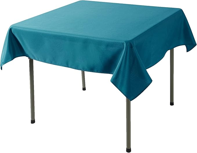 Cupuamon Square Tablecloth 52x52 inch Washable Polyester Fabric Table Cloth for Wedding Party Dining Banquet Decoration（52x52,Caribbean Blue）