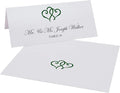 Linked Hearts Place Cards, Hunter Green (Choose Color)