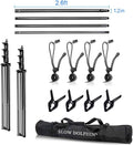 Background Stand Kit, Adjustable 10 ft Aluminum Supports, Black