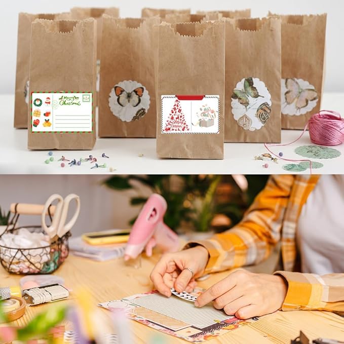 100-1000pcs Custom Stickers Merry Christmas Stickers Personalized Labels Adhesive Xmas Decorative Envelope Seals Stickers for Cards Gift Boxes(VSquare-6)