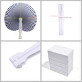 12 Packs Decorative Paper Folding Hand Fans Handheld, Silver Round