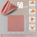 Satin Napkins, 50 Pieces – Rose Gold, 12x12 Inches Cloth Napkins