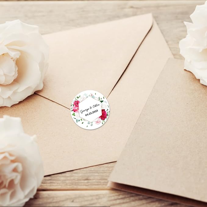 100 Pack Custom Stickers Personalized Labels for Business Logo Customized Vinyl Wedding Favors Birthday Baby Bridal Shower Make Your Own Decals