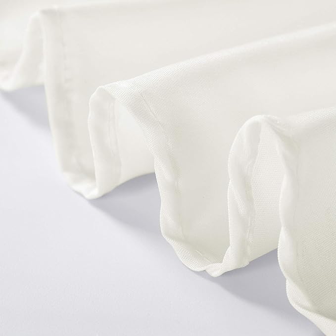 120 inch Round Tablecloth Washable Polyester Table Cloth Decorative Table Cover for Wedding Party Dining Banquet（12 Pack 120 inch,Ivory）