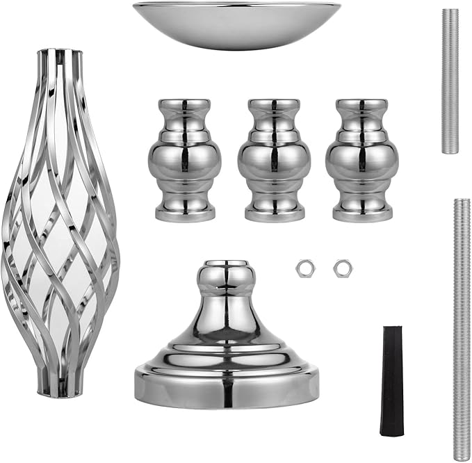 Vases: 10-Pack Silver Metal Twist Stands for Wedding Centerpieces