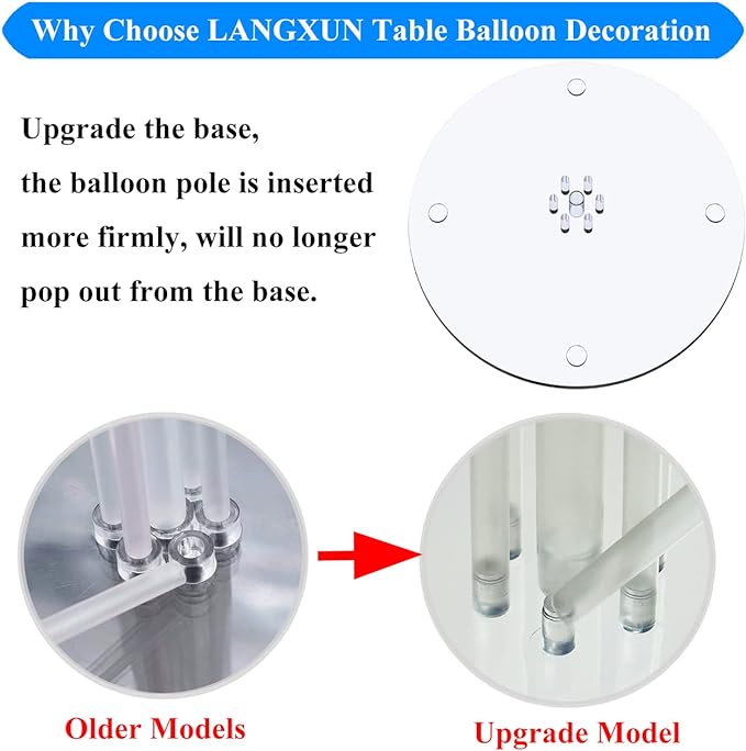 LANGXUN 4 Pack 28" Height Table Balloon Stand Kit for Birthday Party Wedding Decorations, Balloons Arch Kit for Graduation Party and Christmas Balloon Decorations