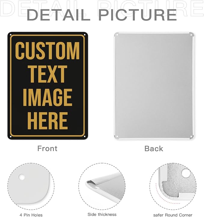 Custom Signs Outdoor Metal Sign Custom Sign Outdor Indoor Personalized Signs Make Your Own Sign With Text Image Logo For Office Business Workplace Home Bar Indoor Outdoor Use 18"x12"