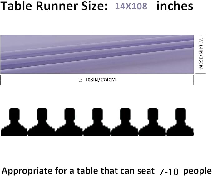 12Pack 9ft Chiffon Table Runner 14x108 Inch Sheer Romantic Table Runner for Wedding Birthday Party Bridal Shower Outdoor Decoration-Lavender