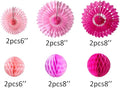 6'' 8'' Honeycomb Balls Tissue Paper Fans Party Honeycomb Ball, 12pcs