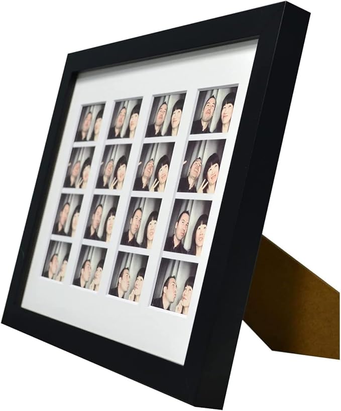 Wall Tabletop Frame 9x12 Black Wood with White Mat, Set of 2