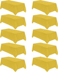 VidaFete Tablecloth 10 Pack 90 * 156inch Rectangle Table Cloth Polyester, Stain Wrinkle Resistant Polyester Dining Table Cover for Kitchen Dinning Party Wedding Rectangular Buffet Decoration(Yellow)