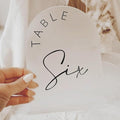 Table Number Place Cards Frosted Acrylic Arch 5x7 Inch Set of 25