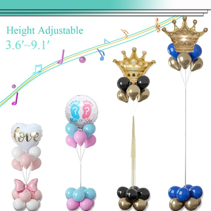 Balloon Stand Kit 2-Pack with Stainless Steel Poles and Water Bags