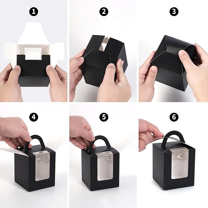 Cupcake Carriers 120 Black Individual Boxes with Inserts