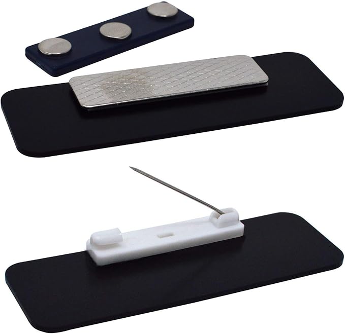 Custom Engraved Name Tag Badges – Personalized Identification with Pin or Magnetic Backing, 1.5 Inches x 3 Inches, European Gold/Black