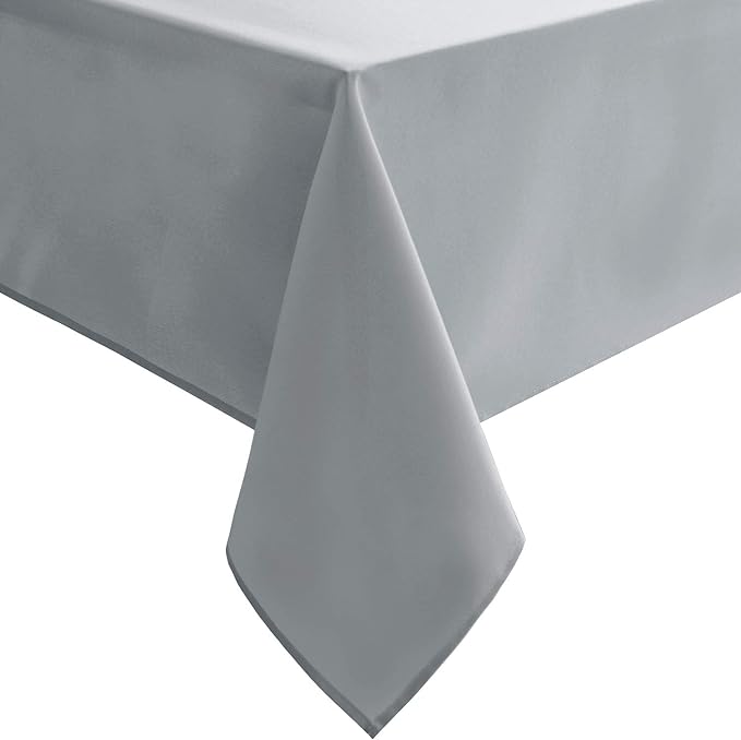 Hiasan Silver Grey Rectangle Tablecloth - Waterproof and Spillproof Washable Fabric Table Cloth for Dining Room Kitchen Party and Outdoor, 30 x 60 Inch