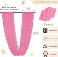 4 Panels Ceiling Drapes for Weddings Wedding Arch Draping, 5x20FT – Pink