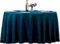Ascoza 2pack 132 Inch Peacock Blue Round Tablecloth in Washable Polyester Fabric for Wedding/Banquet/Restaurant/Parties…