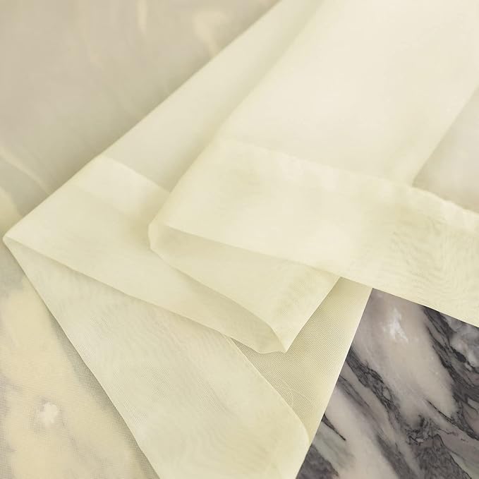 Window Light Yellow Sheer Curtains 48 Inches Width 72 Inches Long 2 Panels Sheer Curtain Clear Curtains Basic Rod Pocket Panel for Home Living Room Bedroom Kids Room Yard Patio Parlor Sliding